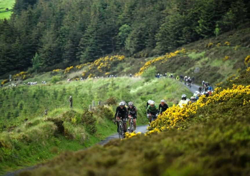 The Rás passing over the Wicklow mountains in 2014.